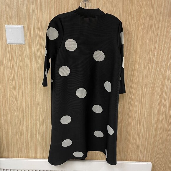 Vanite Couture Black Polka Dot Coat One Size NEW - Picture 6 of 6